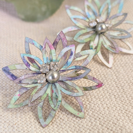 Watercolour Floral Earrings – Lobe or Helix Piercing