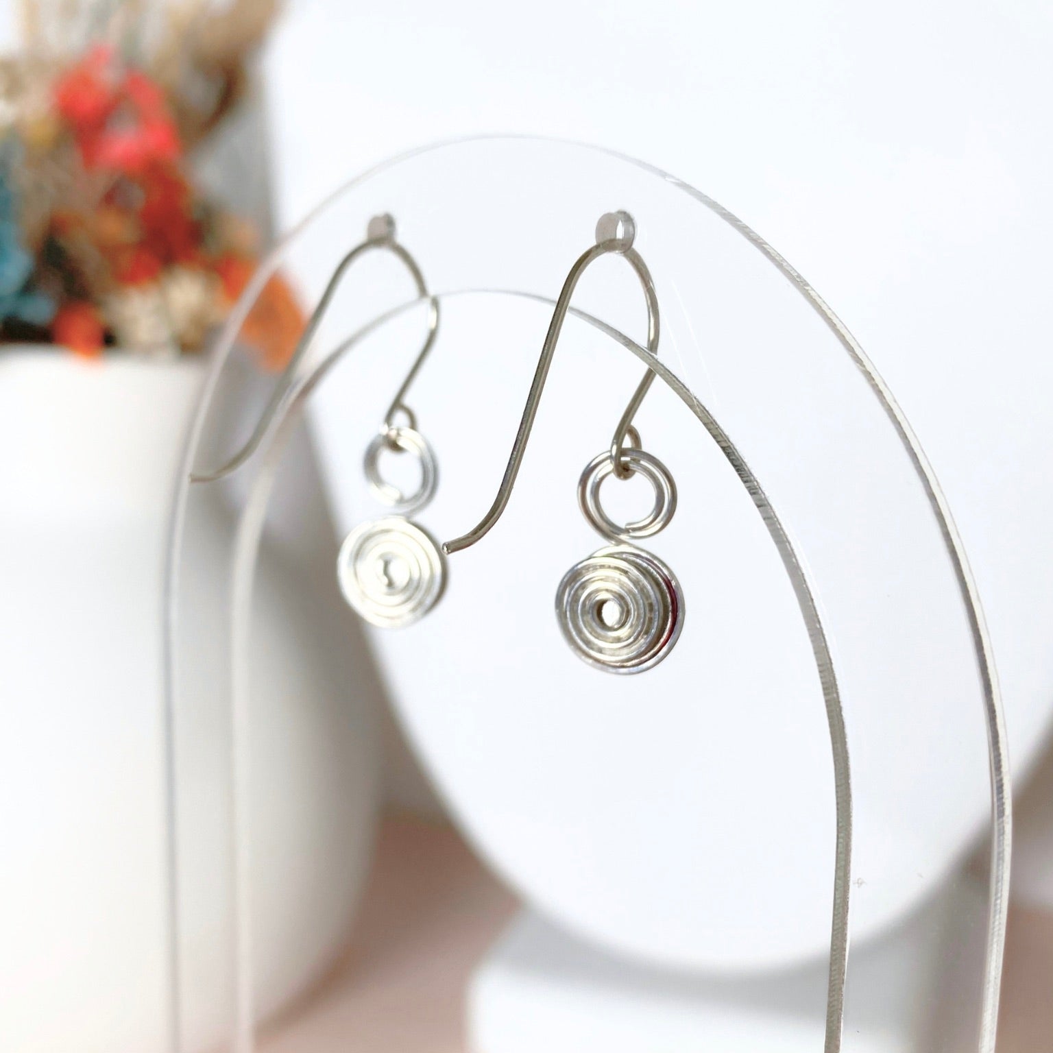 Birthstone crystal dangle earrings | Sterling silver | Multiple month colour options | Birthday or Anniversary gift