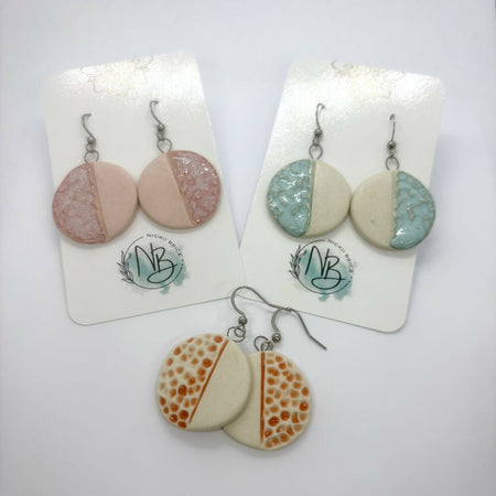 Ceramic Circle Dangle Earrings