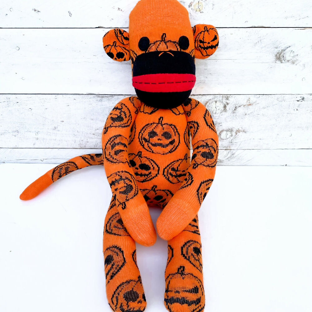 Ichabod the Sock Monkey - Halloween - READY TO SHIP soft toy