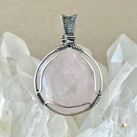 Rose Quartz Pendant - Handcrafted with Australian Made Sterling Silver