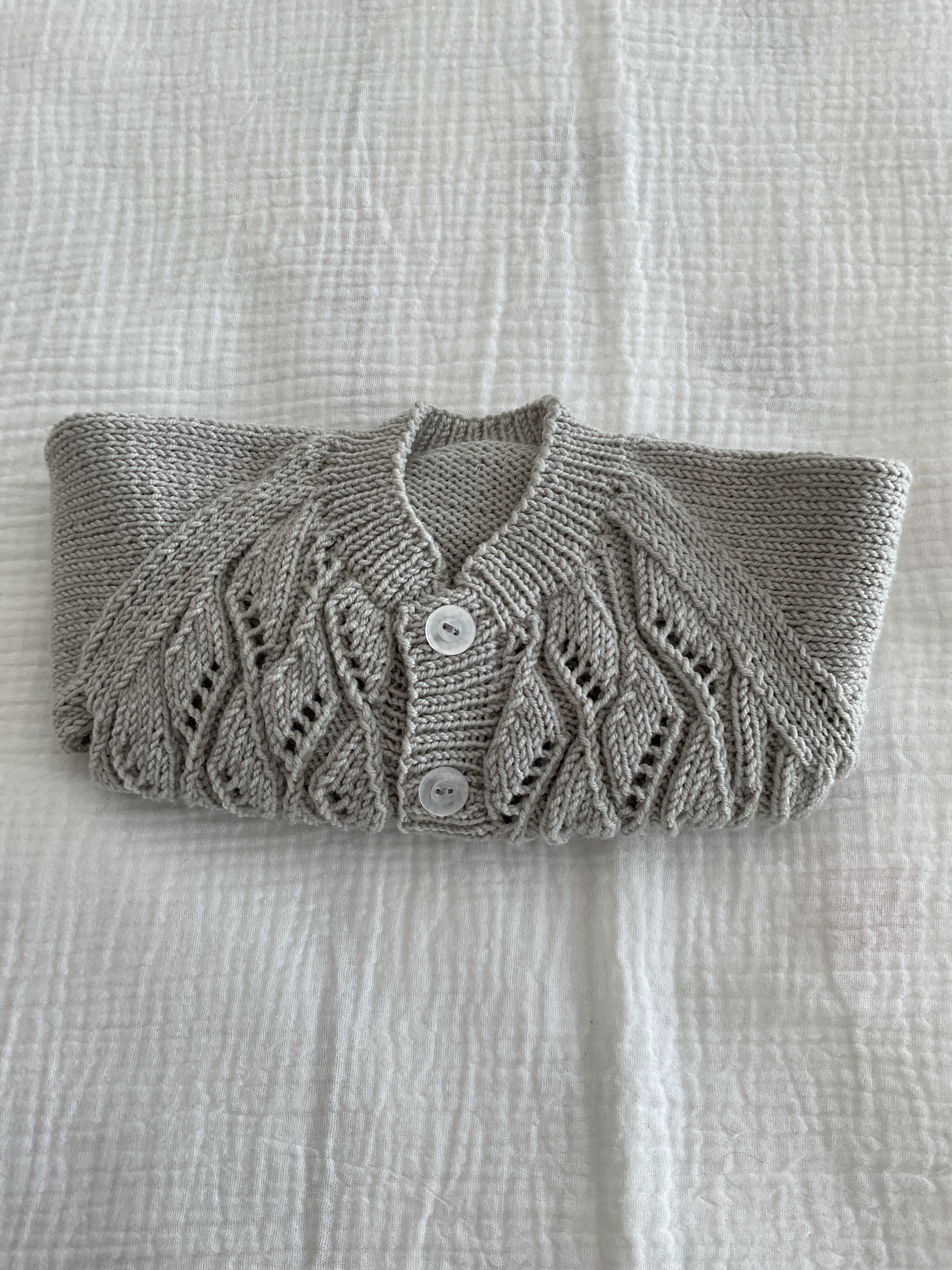 Tiny Grey Cardigan, Size 0-3 months