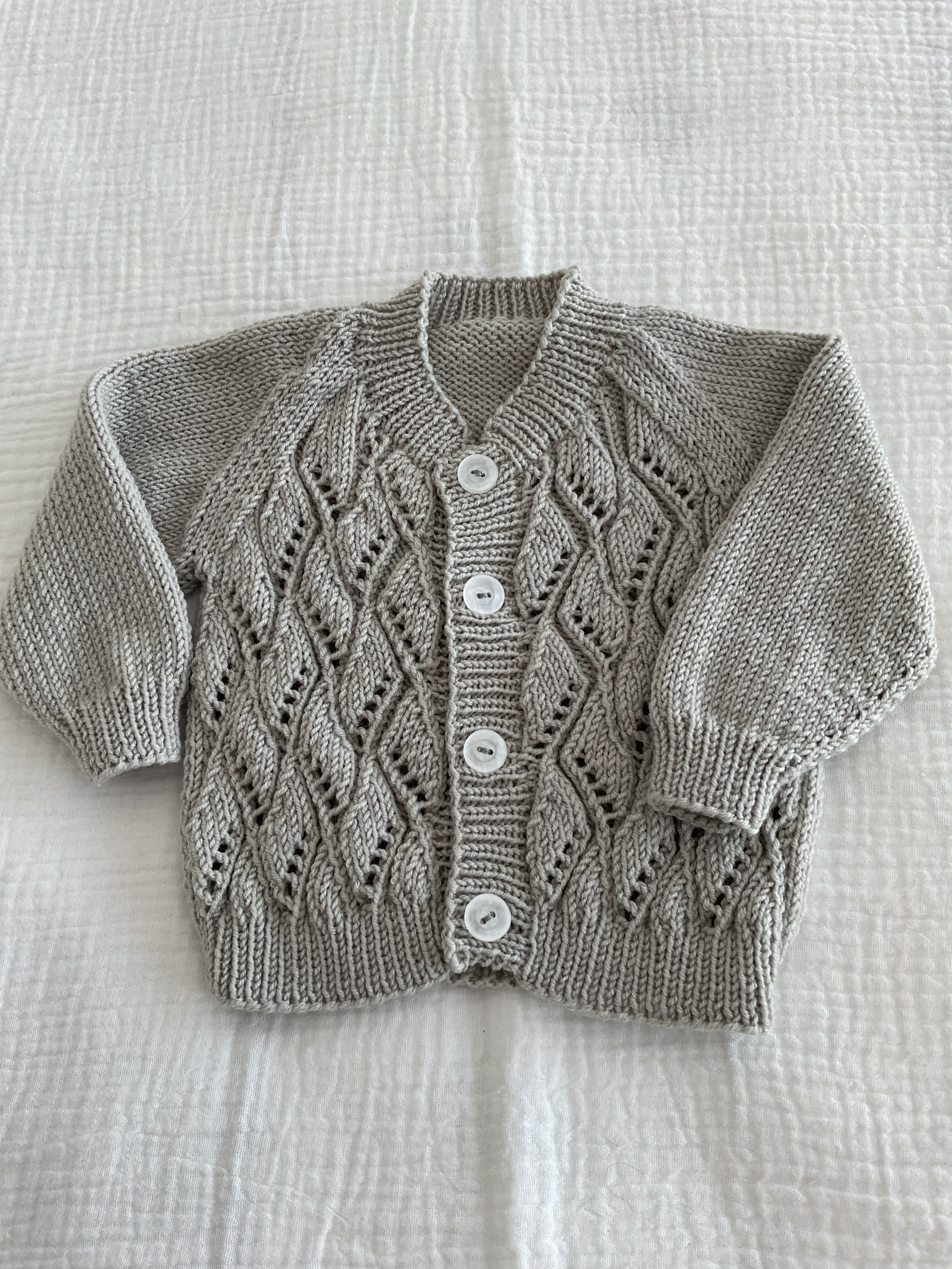 Tiny Grey Cardigan, Size 0-3 months