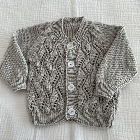 Tiny Grey Cardigan, Size 0-3 months