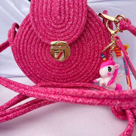 Handmade Pink Rope Crossbody Bag