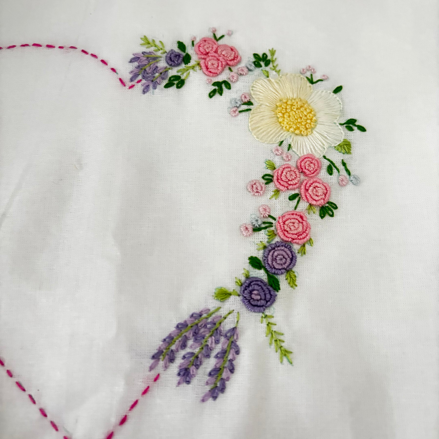 Set of 2 Heart Embroidered Pillow/Cushion Cover