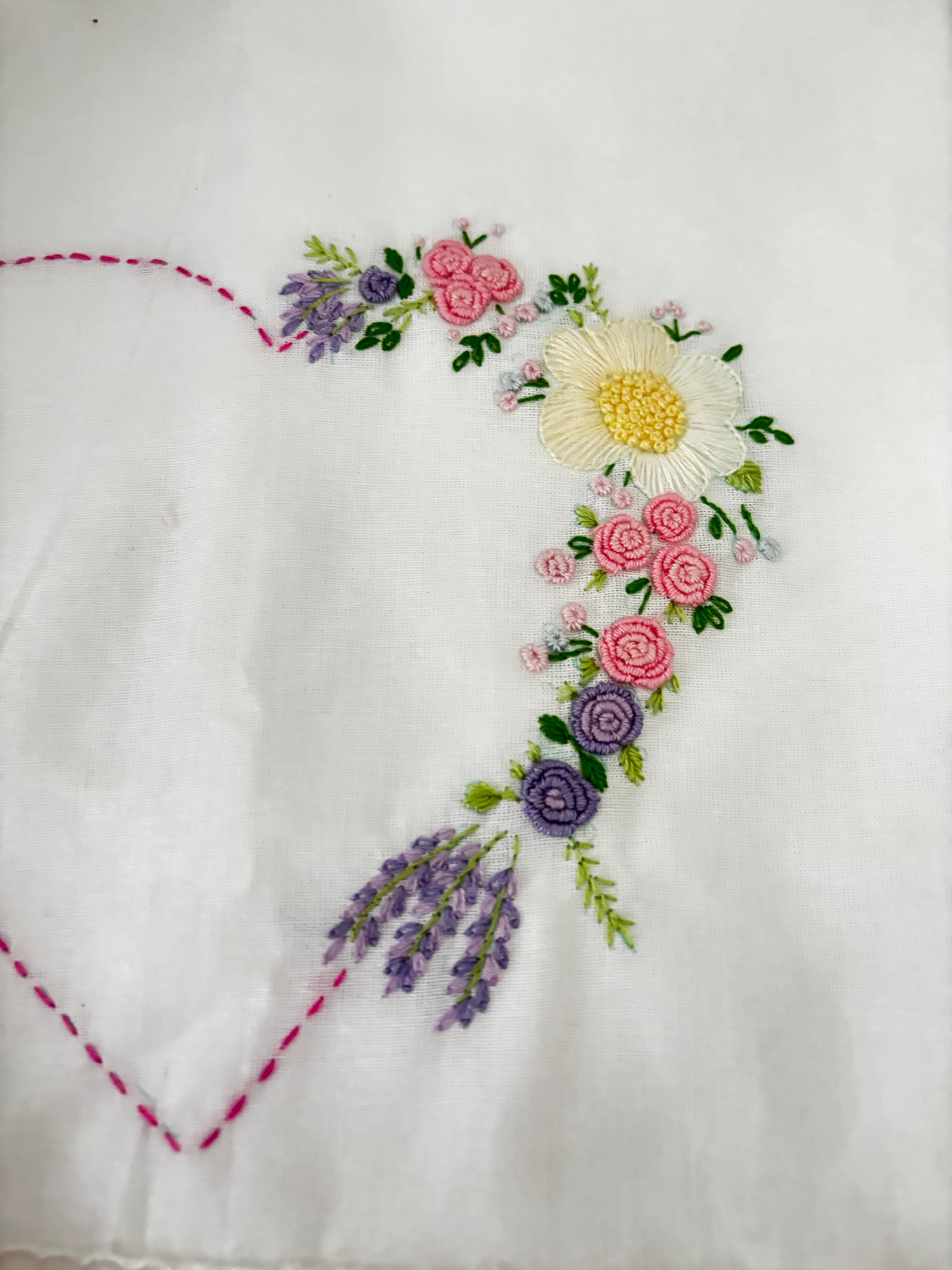 Set of 2 Heart Embroidered Pillow/Cushion Cover