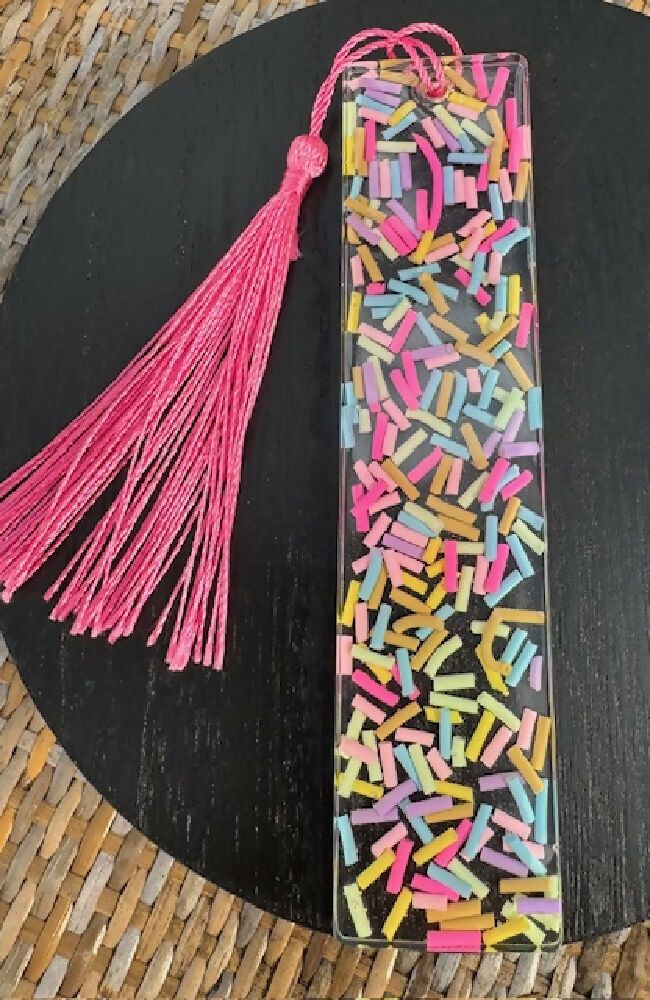 Resin book mark sprinkles