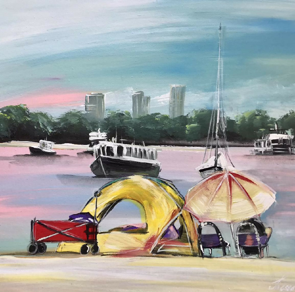 Broadwater Bliss, original painting 40x50cm, signed