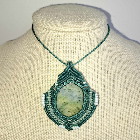 Aquamarine Micro Macrame Necklace