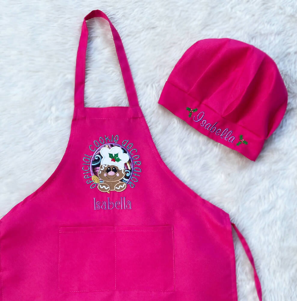 Apronset-childrenschefset-childrenbaking-personalisedapron-customchefset-messyapron-christmasevebox-christmasbaking-choosedesign-Australia