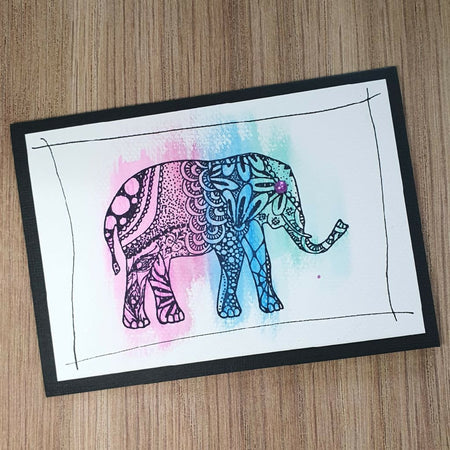 Greeting Card Blank All Occasions - Watercolour Elephant