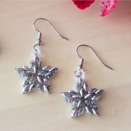 Christmas Silver Star Earrings