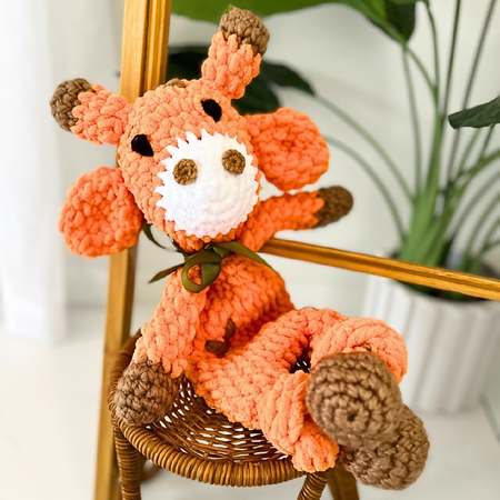 Giraffe Crochet Snuggler, Crochet Giraffe Lovey