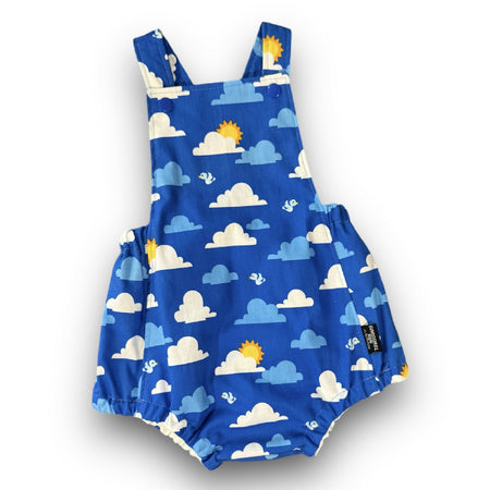 Bird in the Sky Print Basic Cotton Overall Playsuit