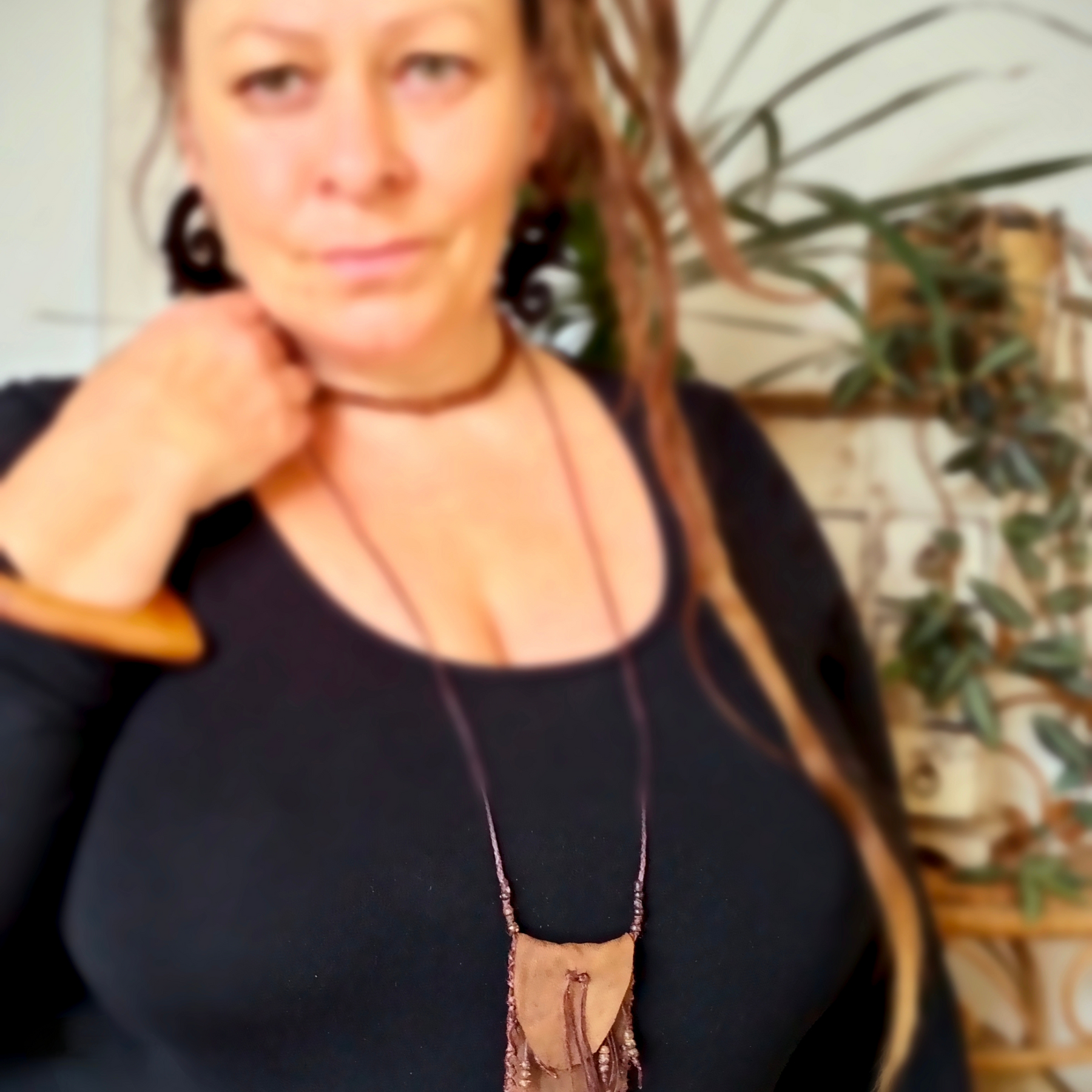 •| MEDICINE POUCH |• leather wood beads ~ a keep safe