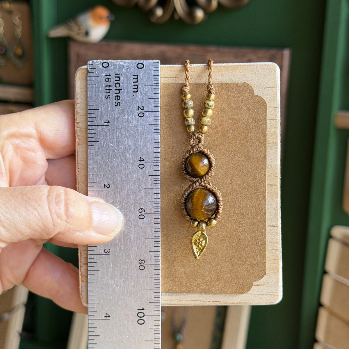 Micro Macrame Boho Double Bead Necklace