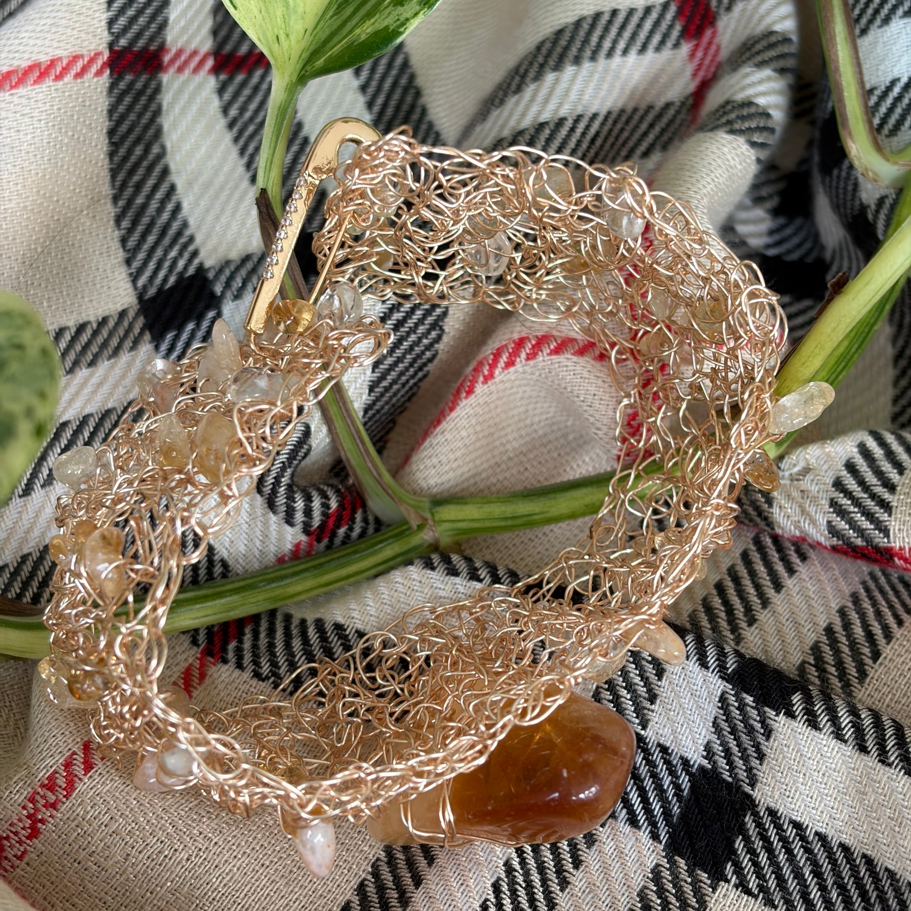 Lumière – Citrine Crochet Bracelet