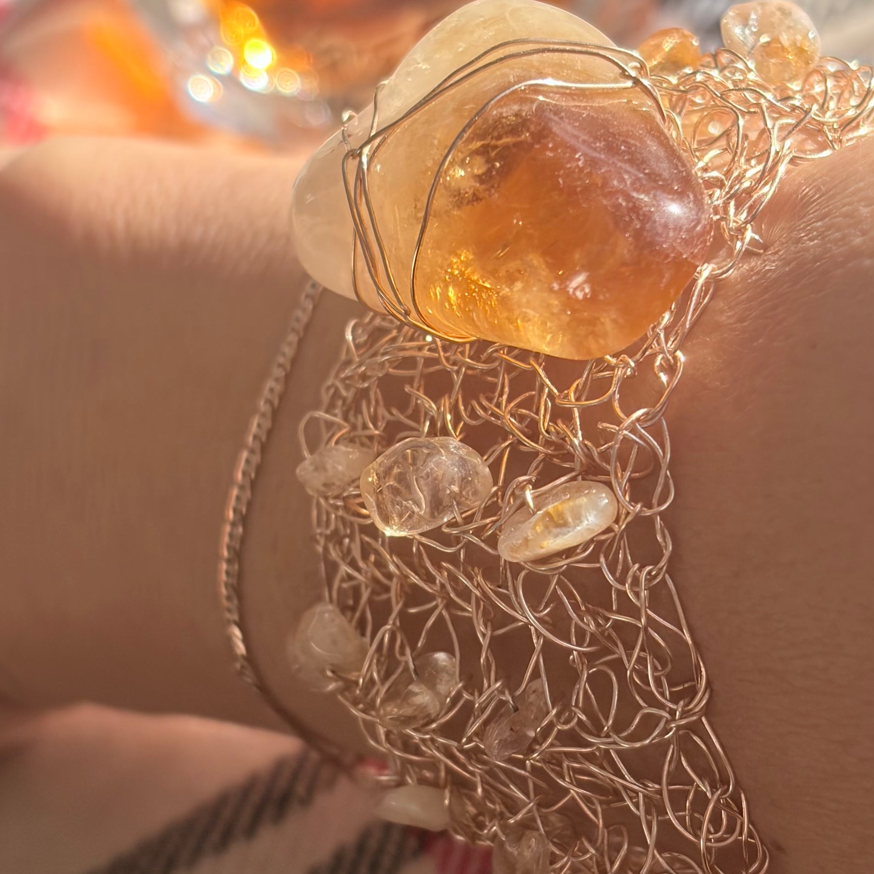 Lumière – Citrine Crochet Bracelet