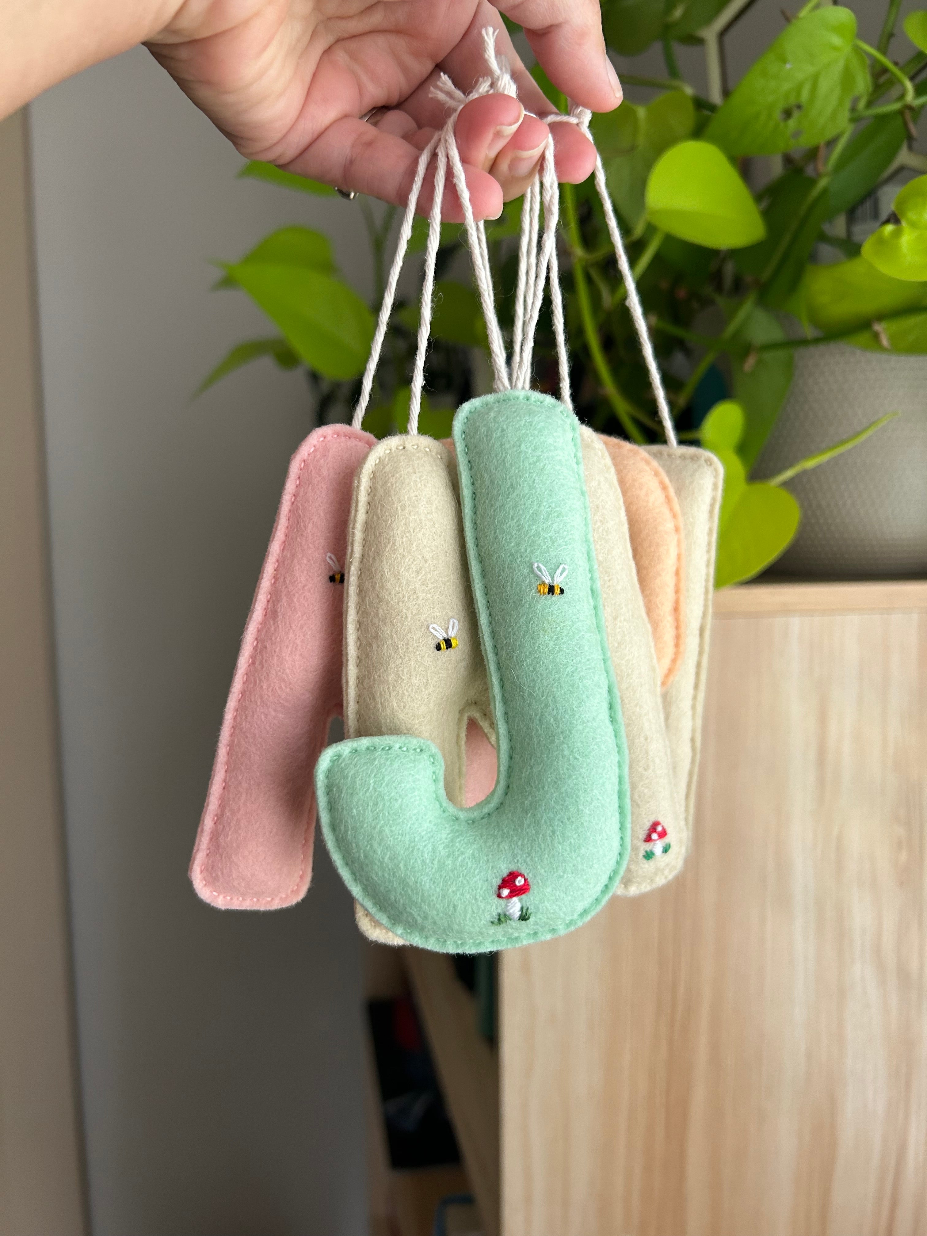 Heirloom Felt Initial & Bear Set, personalised , value set