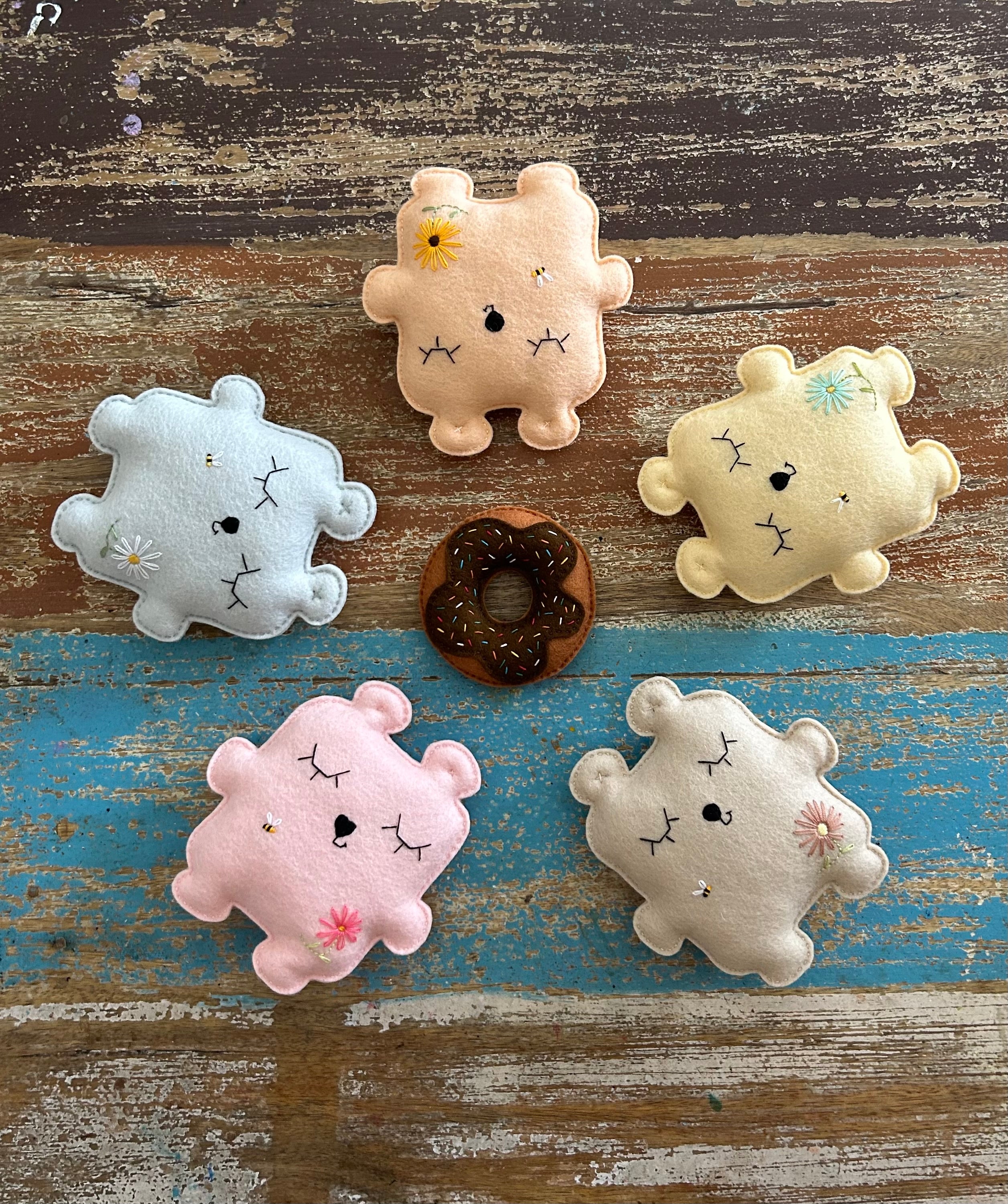 Heirloom Felt Initial & Bear Set, personalised , value set