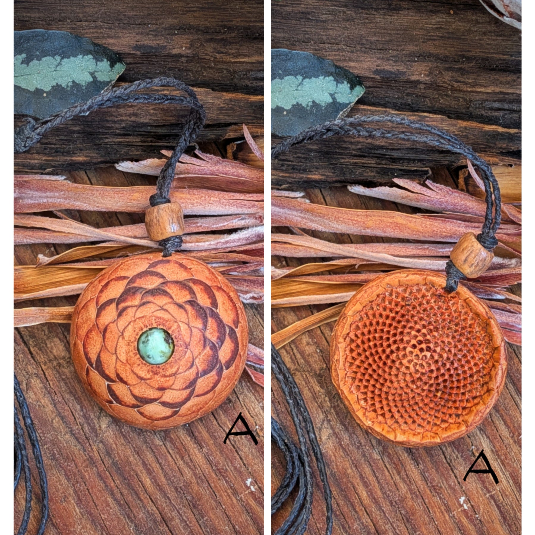 PROTEA SEED POD NECKLACE African Turquoise Amethyst Flower of life Sacred Geometry