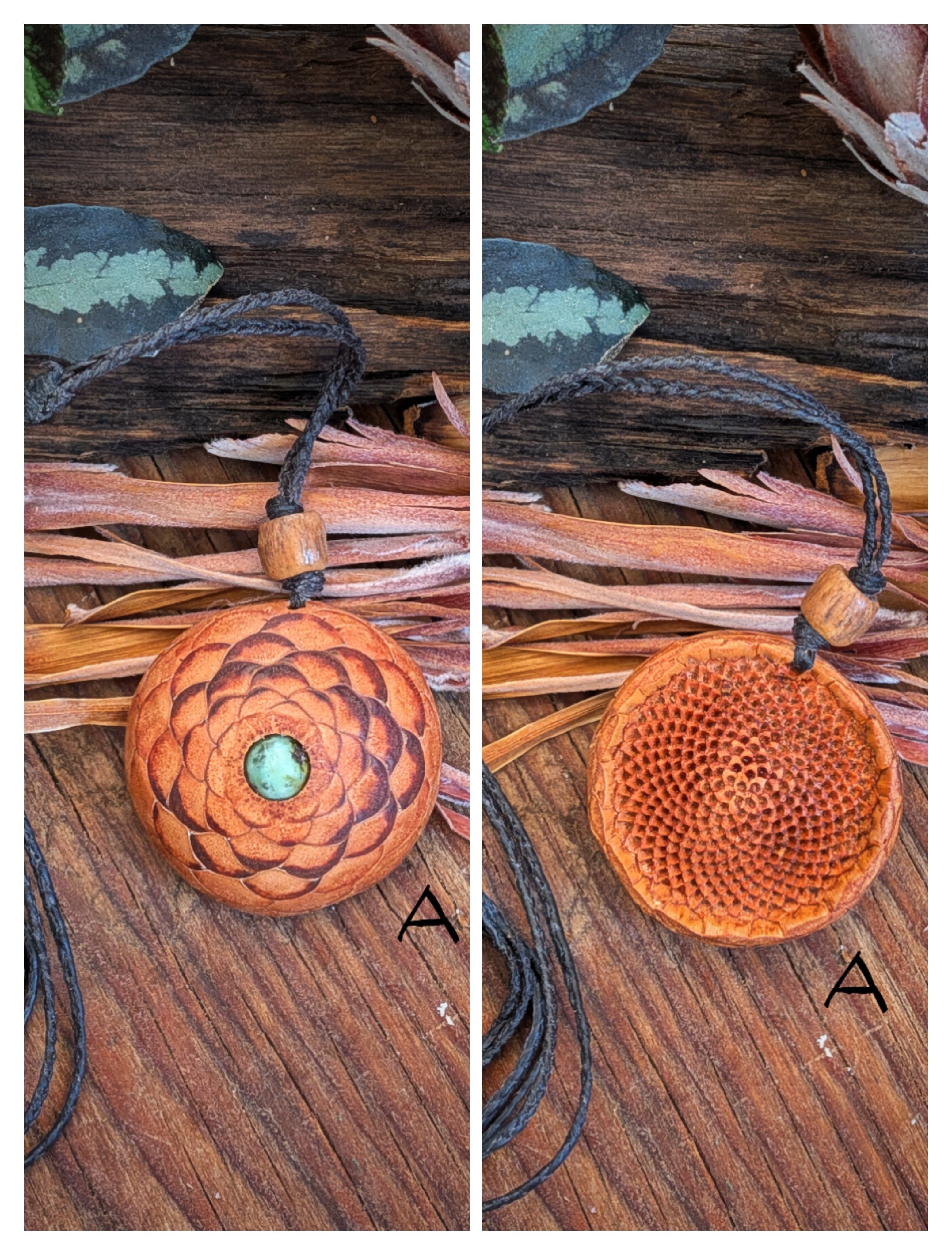 PROTEA SEED POD NECKLACE African Turquoise Amethyst Flower of life Sacred Geometry