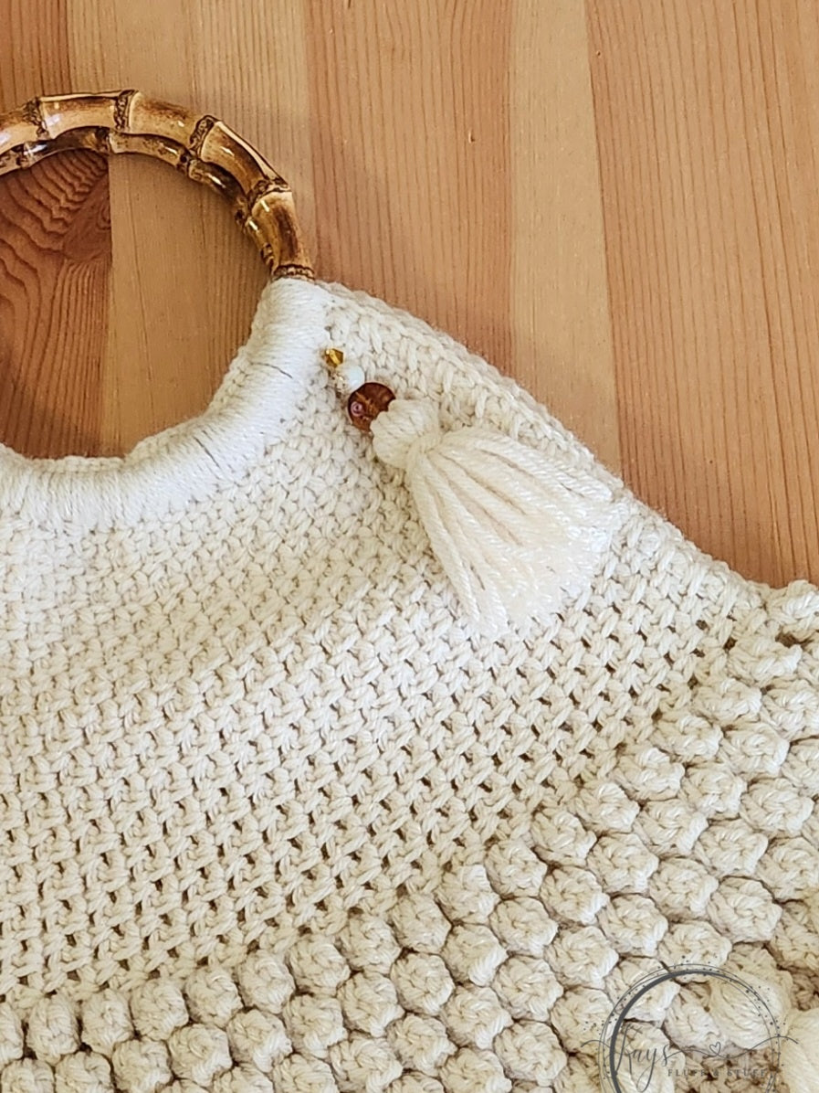 Crochet Boho Bags with Bamboo-Style Handles