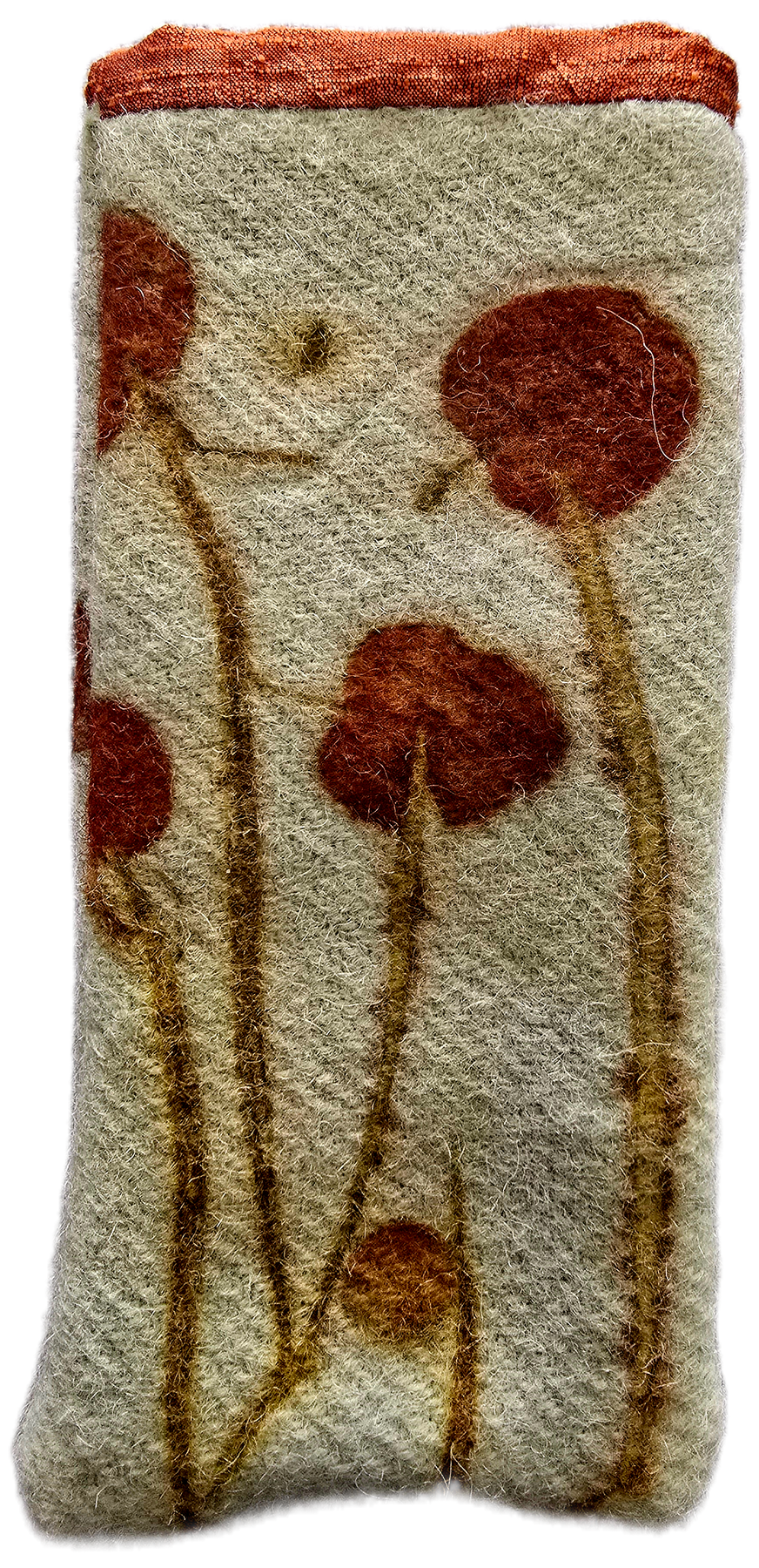 Handmade Eco Printed Wool & Silk Glasses Case – Botanical Leaf Print