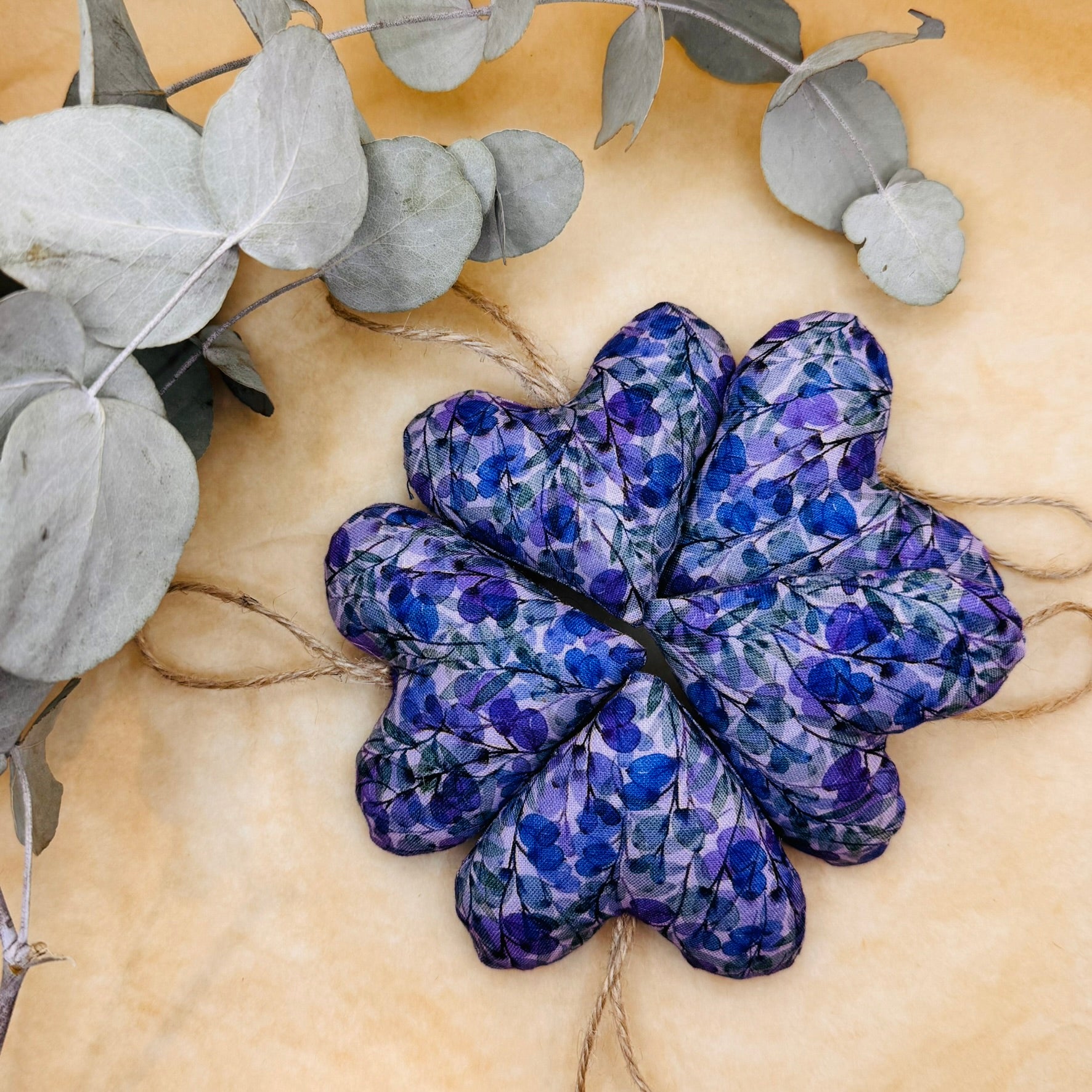 Handmade Floral Purple Hearts