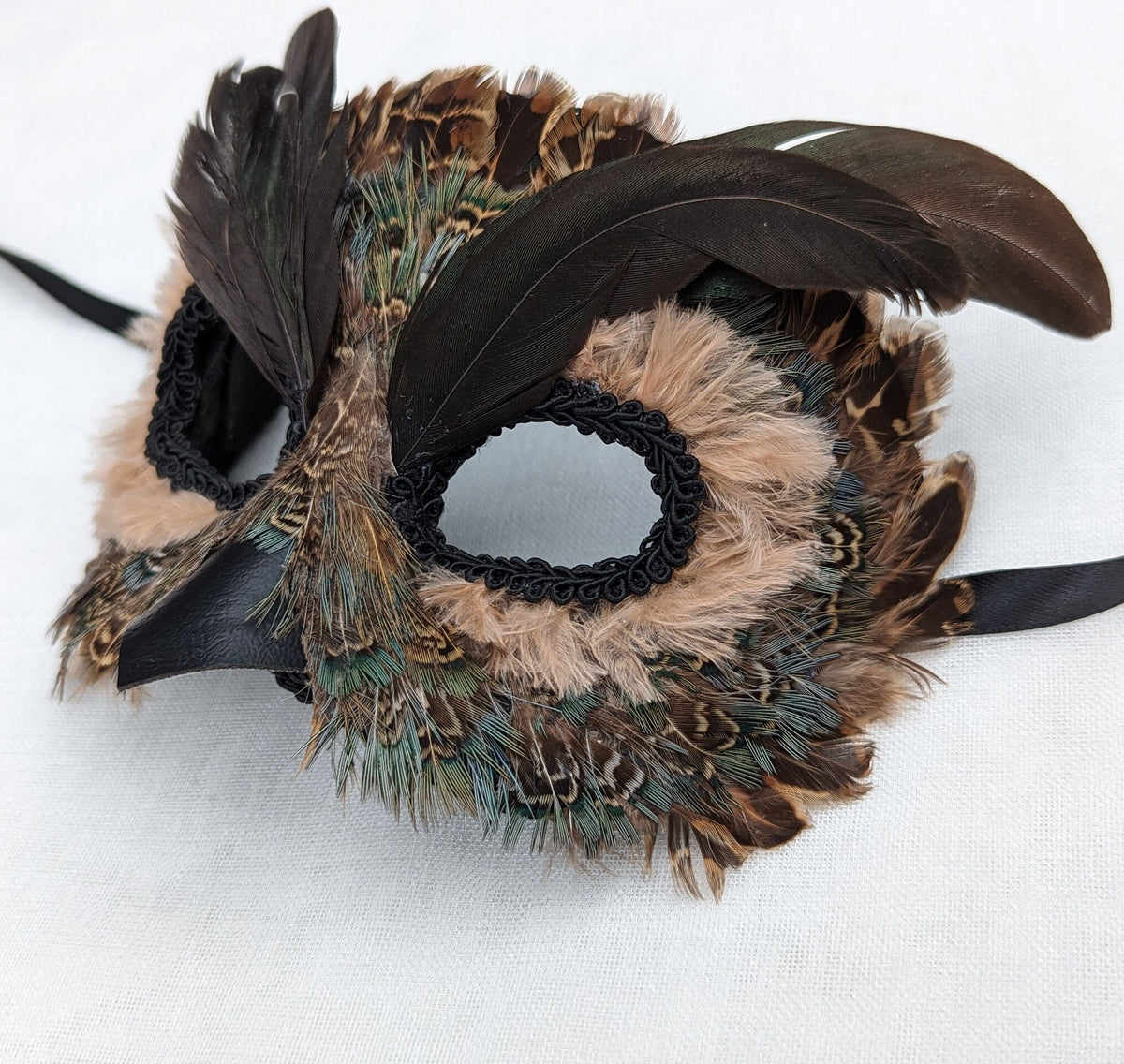 Night Owl Masquerade Mask Feathered Bird