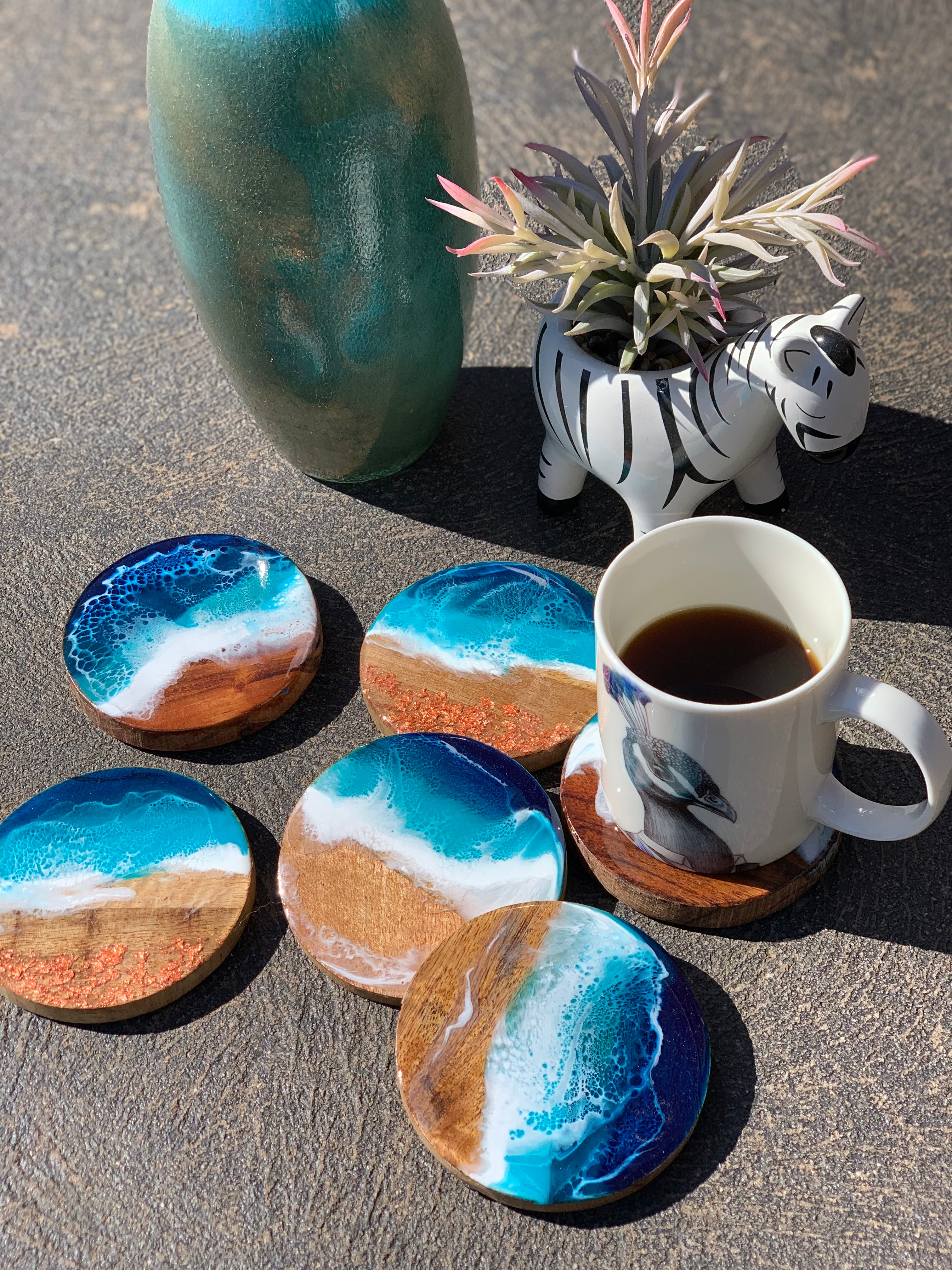 Ocean Waves coasters | set of coasters | home decor | homewares | Xmas gift | Gift