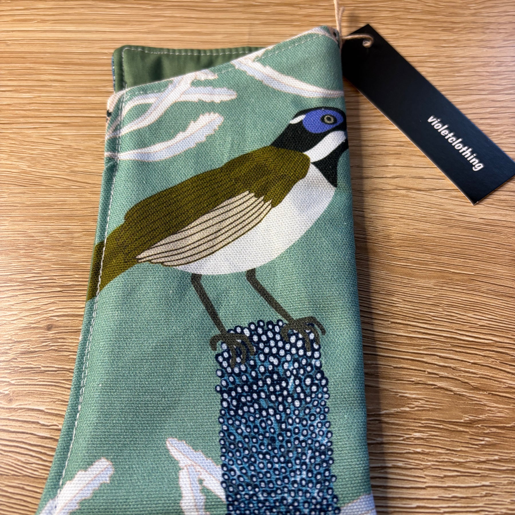 gorgeous green birdie cotton sunglass pouch - violetclothing - free postage