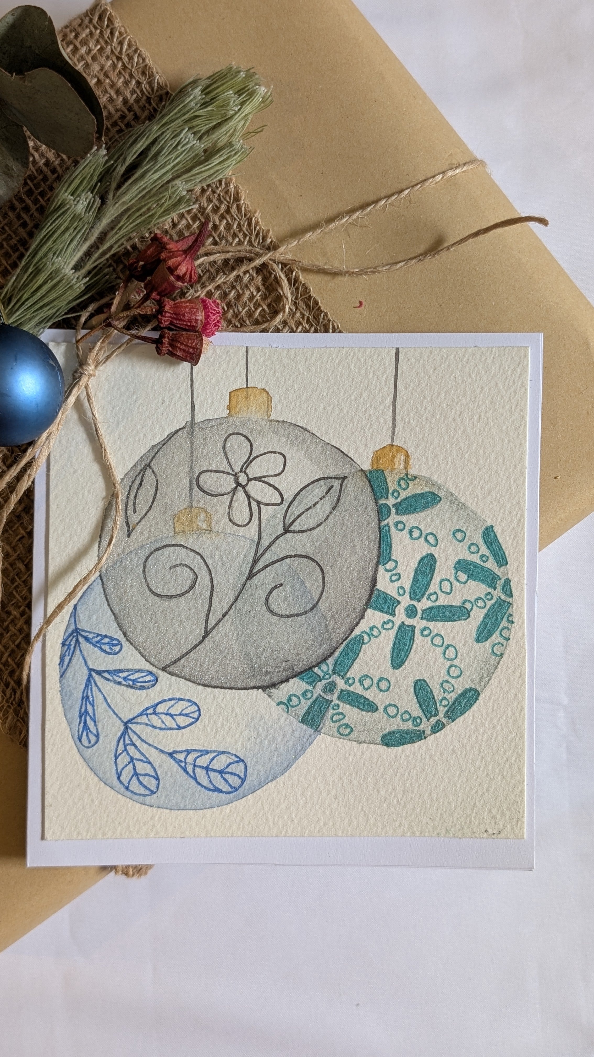 Classic Hand Painted Watercolour Christmas Greeting Cards