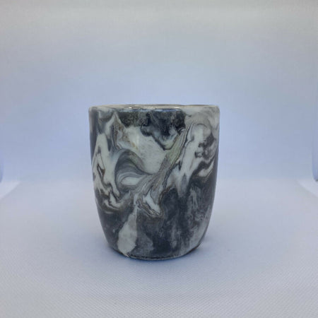 Black & White Hand Crafted Ceramic Marbled Coffee Mug 250ml