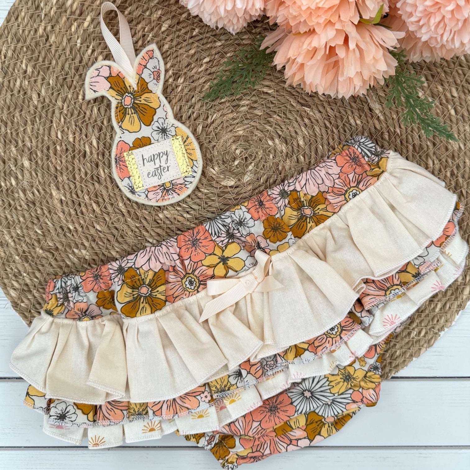 Ruffled Nappy Cover - Retro Floral