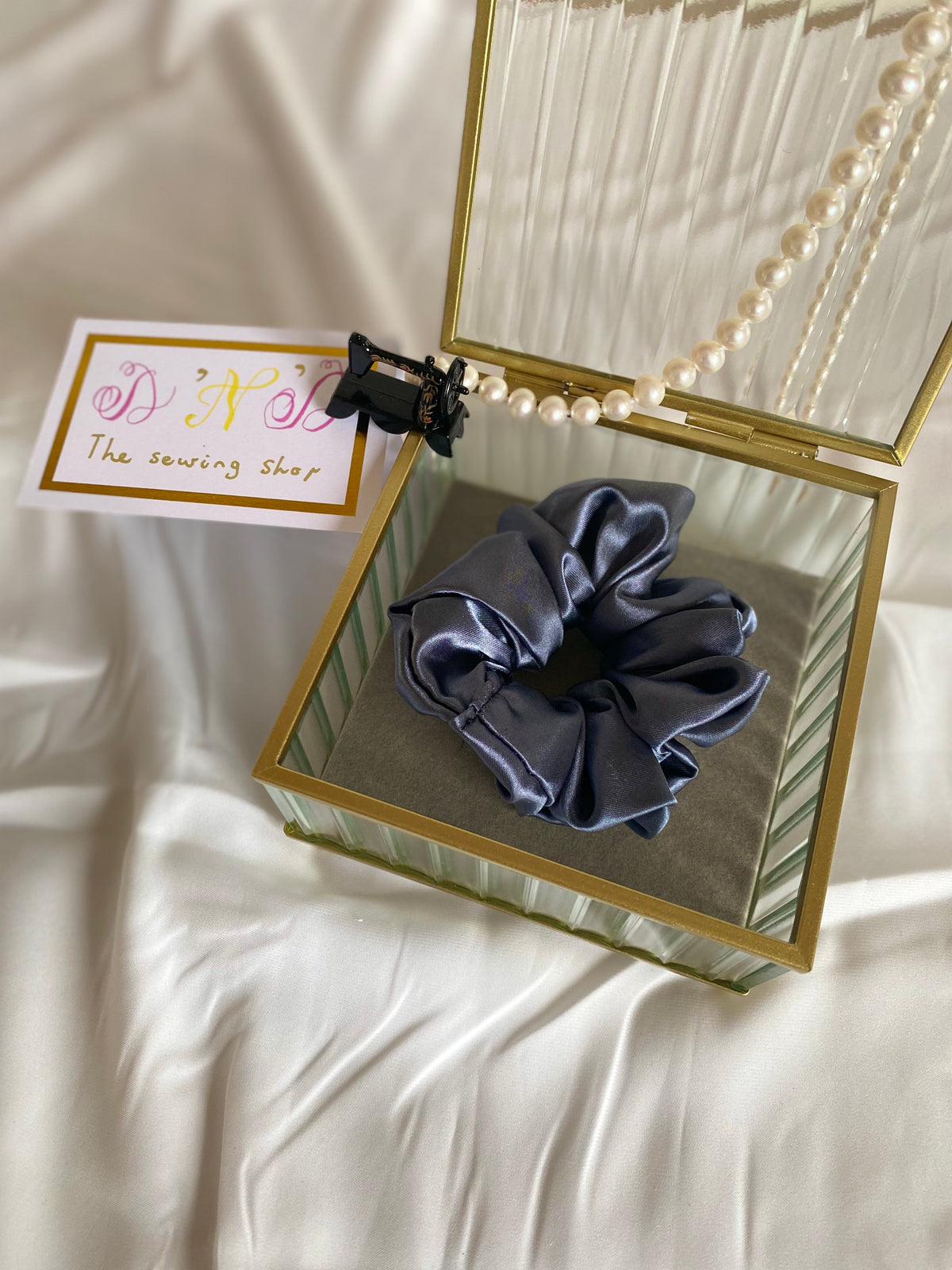 Handmade Satin Scrunchies – Elegant Neutral & Classic Colours Set of 4