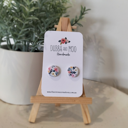 Floral Print Studs