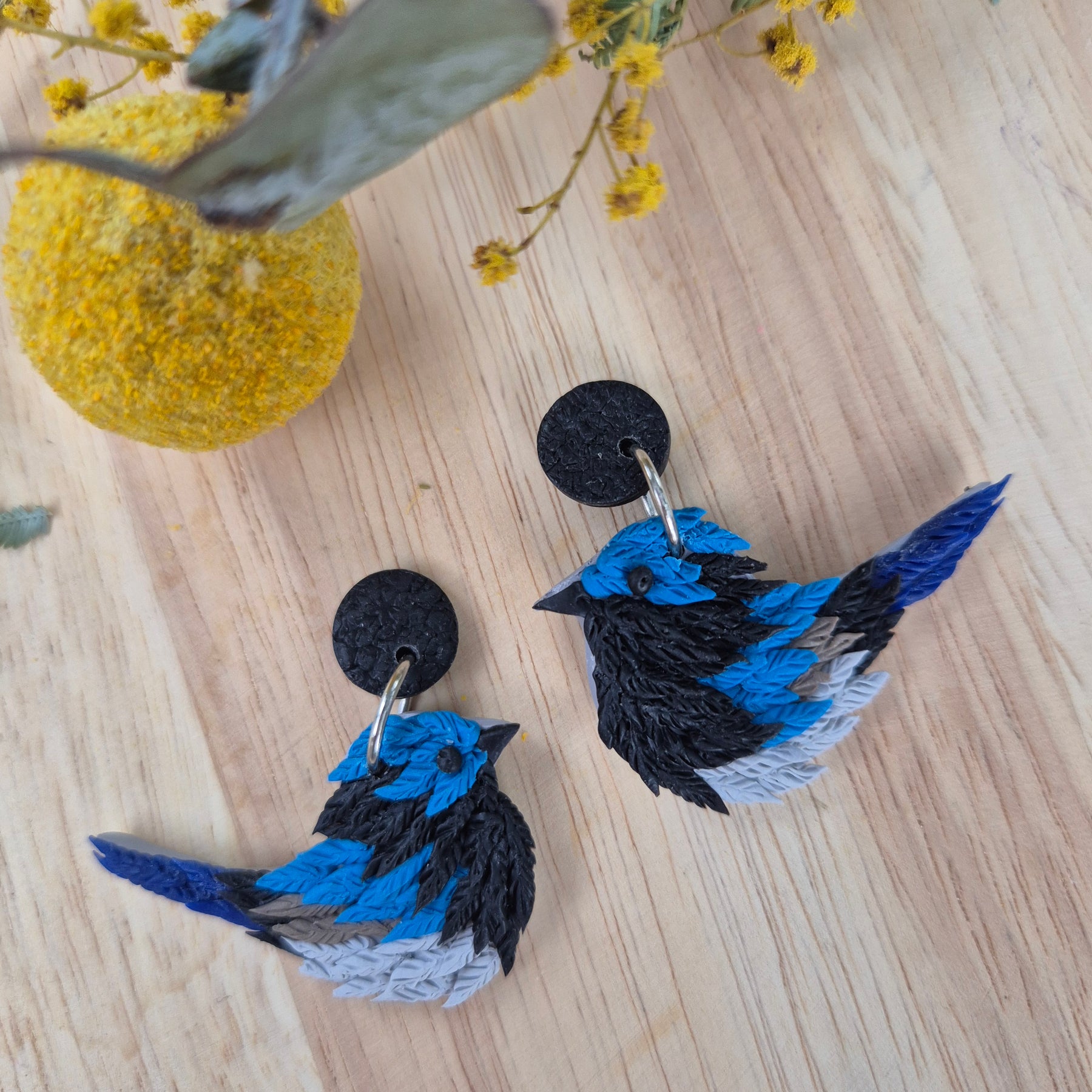 Billy Blue Wren Dangle Earrings (2 sizes available)