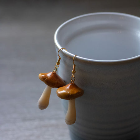 Orange Toadstool Earrings