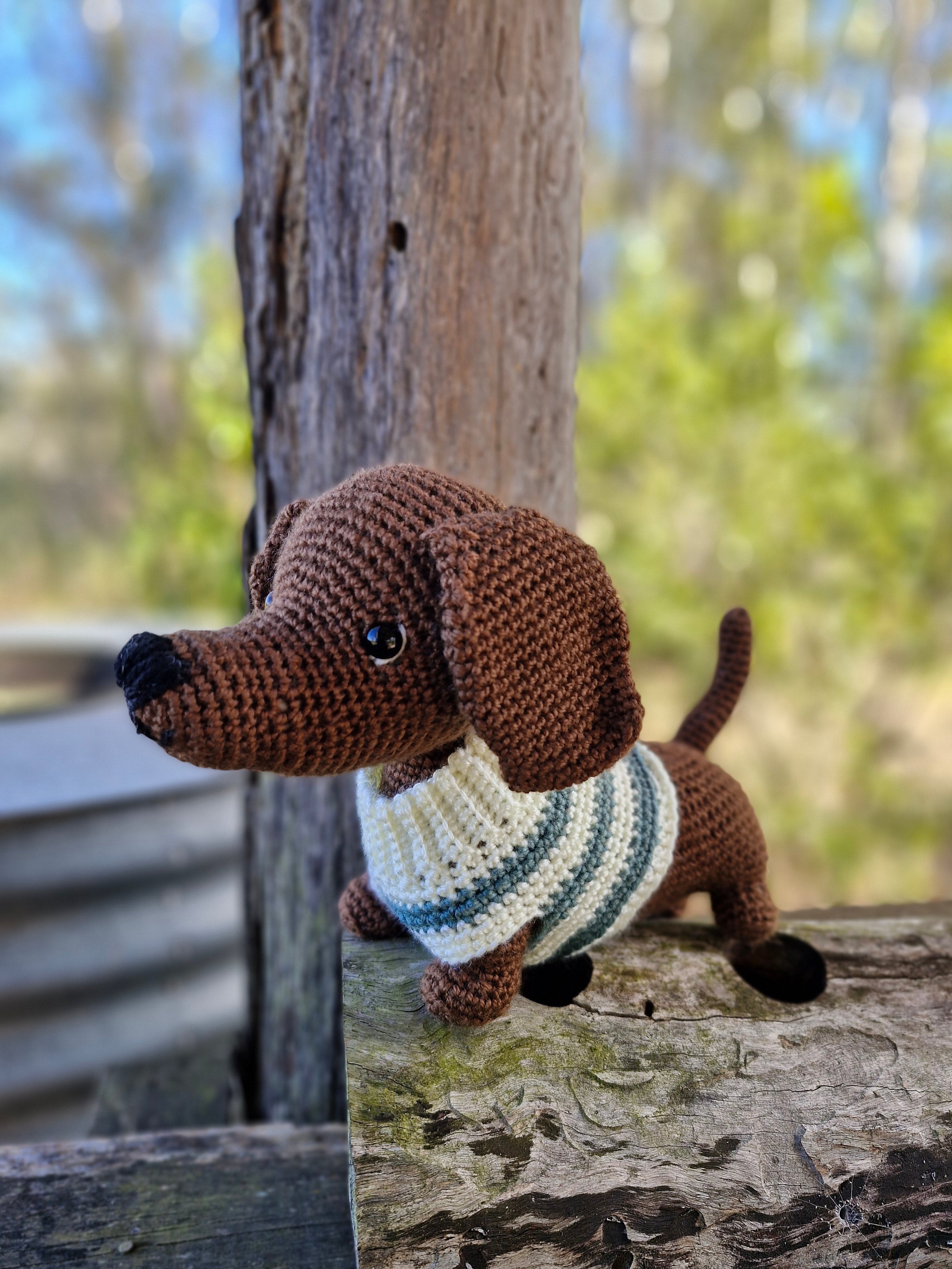 Super cute Hand crochet Dachshund Dog (Sausage Dog)