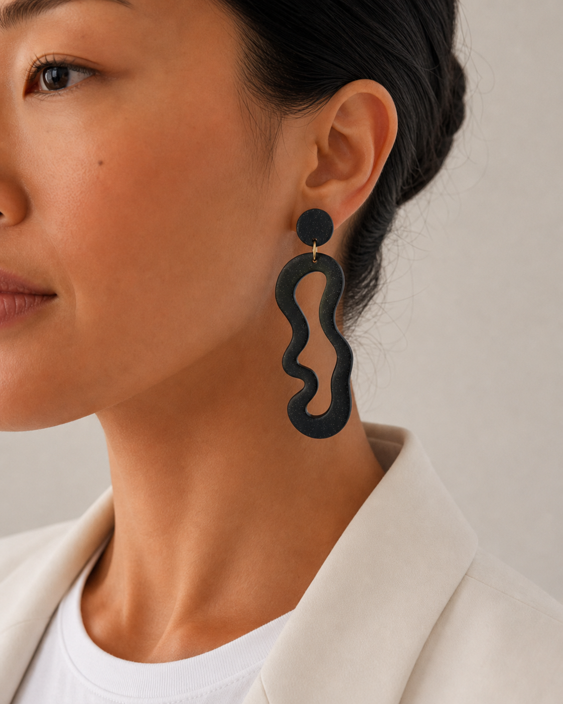 Aqua recycled coffee earrings | Atelier Cayelle