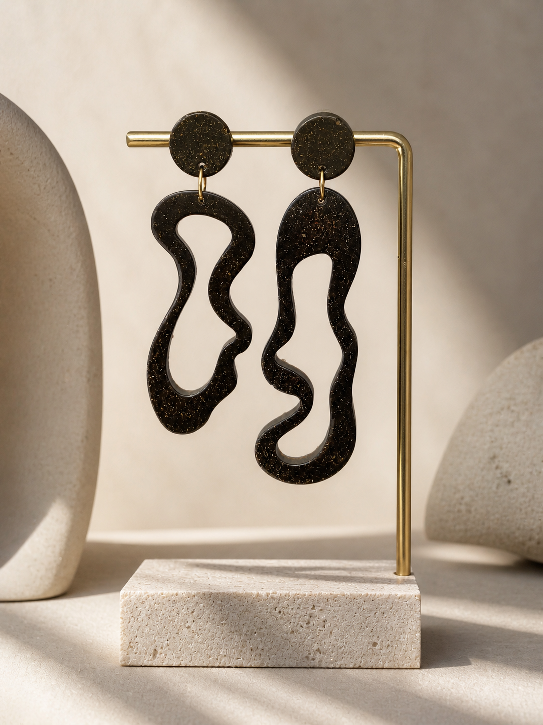 Aqua recycled coffee earrings | Atelier Cayelle