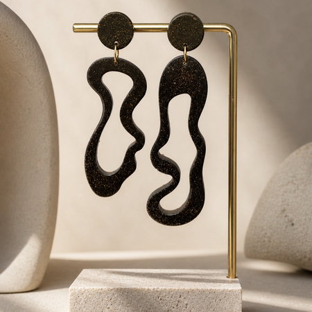 Aqua recycled coffee earrings | Atelier Cayelle