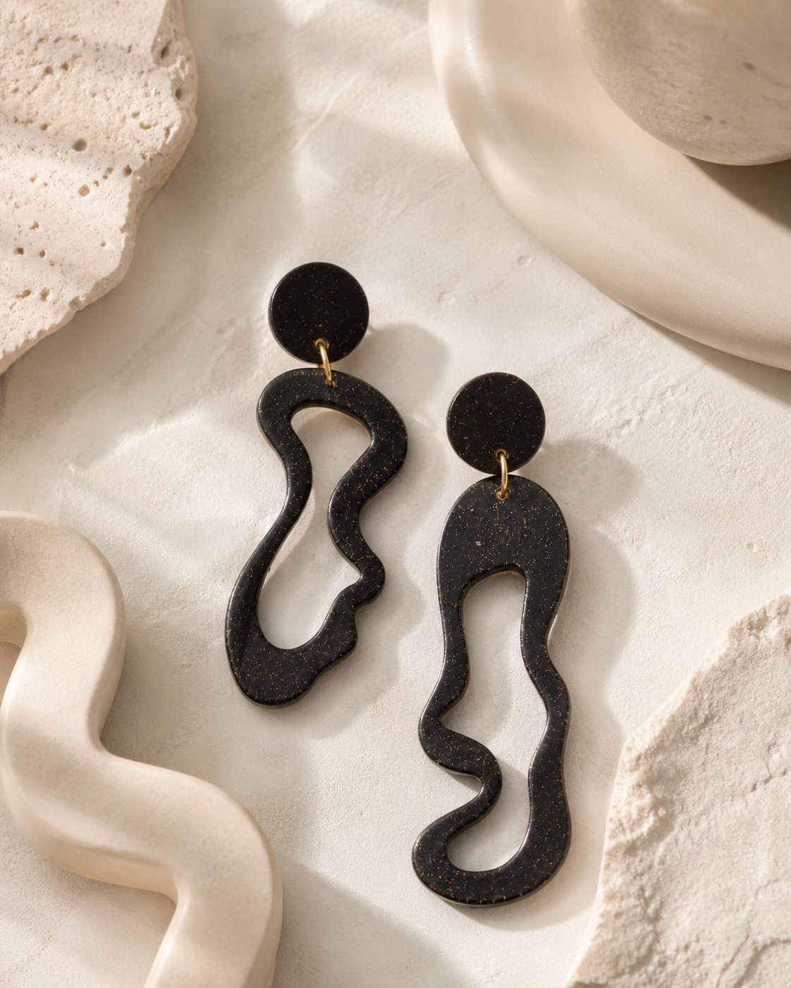 Aqua recycled coffee earrings | Atelier Cayelle