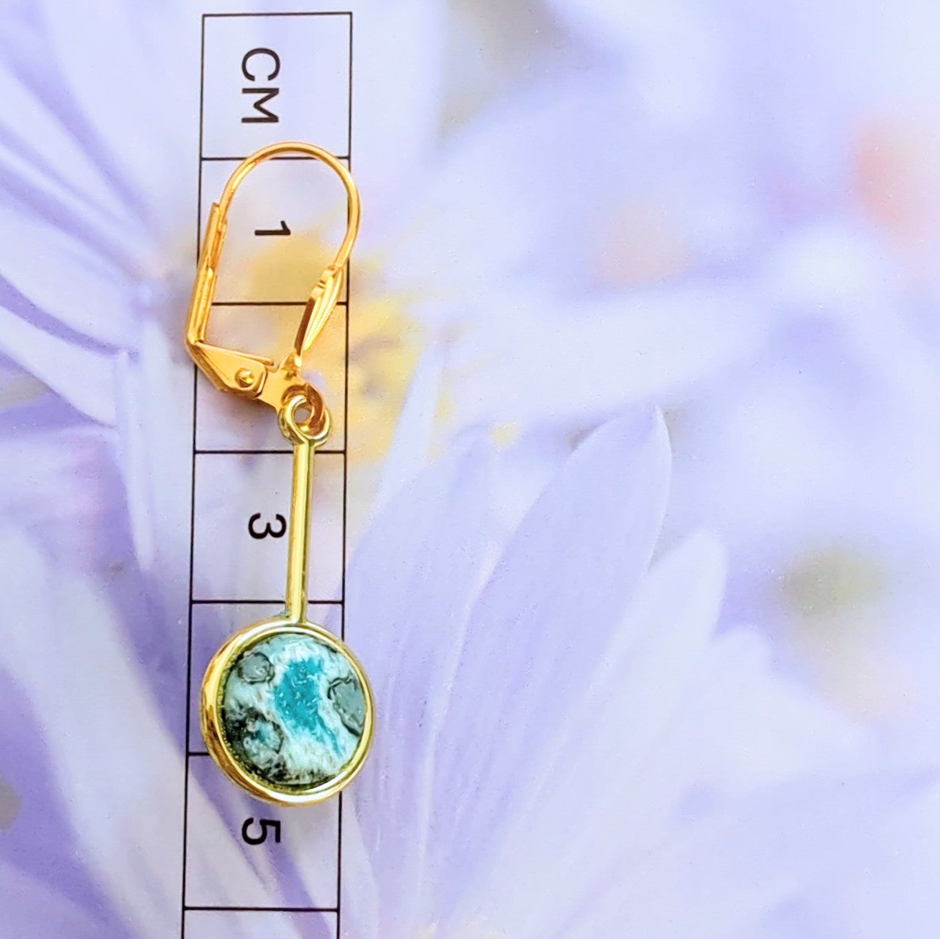 Aqua and Black Pendant and Earring Set
