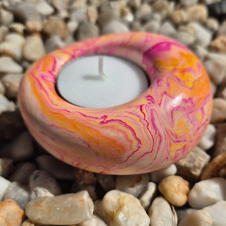Funky eco-stone pebble shaped tealight candle holder
