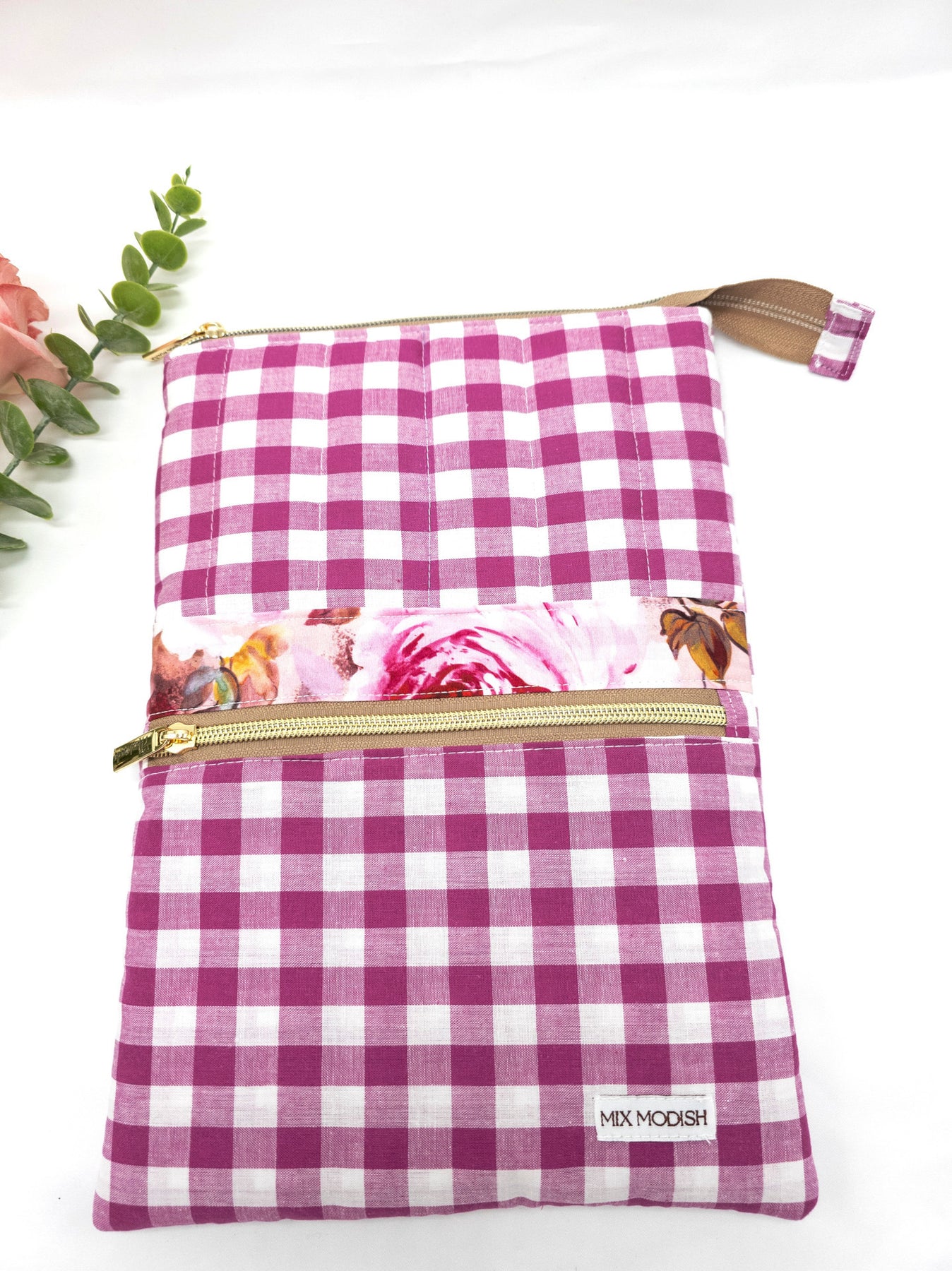 Quilted Tablet/iPad Sleeve With Zipper Pocket, Book case