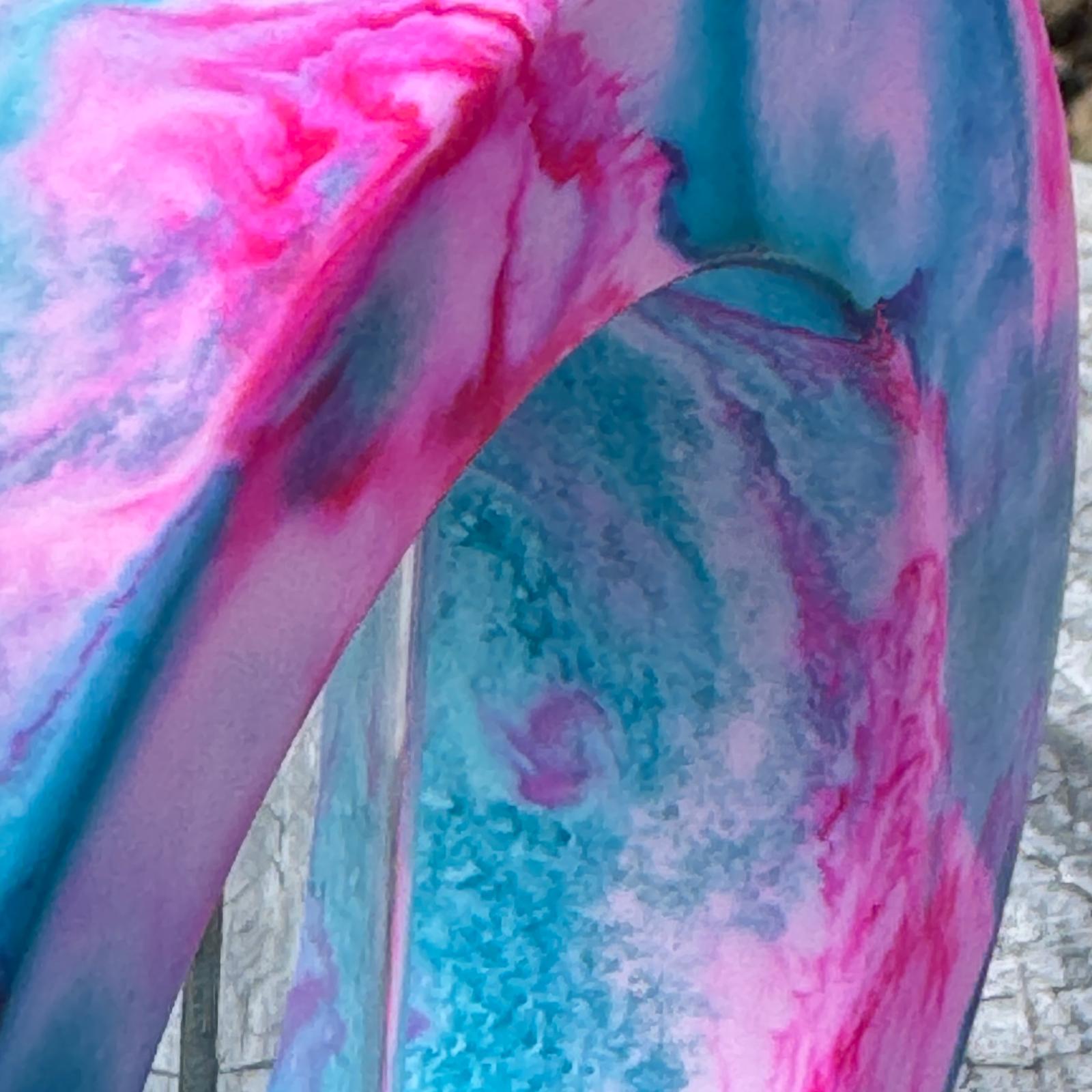 Turquoise and pink concrete test tube single stem vase