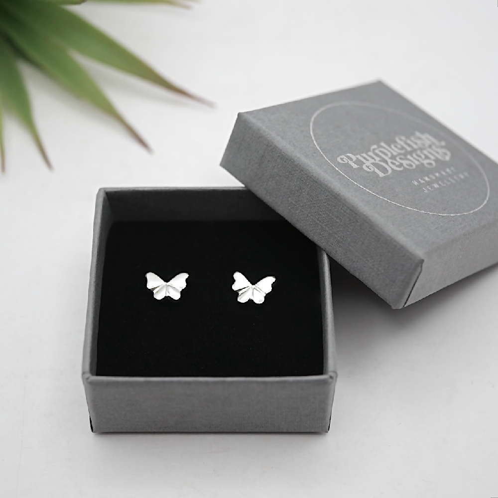 butterfly studs sterling silver gift box sml